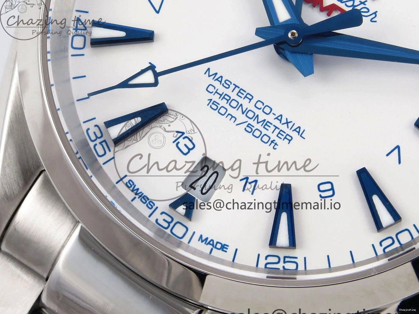 0108 Aqua Terra 150M GMT OMF 1:1 Best Edition White Blue Dial on SS Bracelet A RelaxedFit 7709